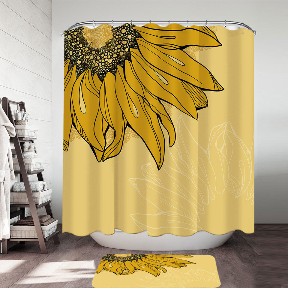 Hidden Sunflower Shower Curtains