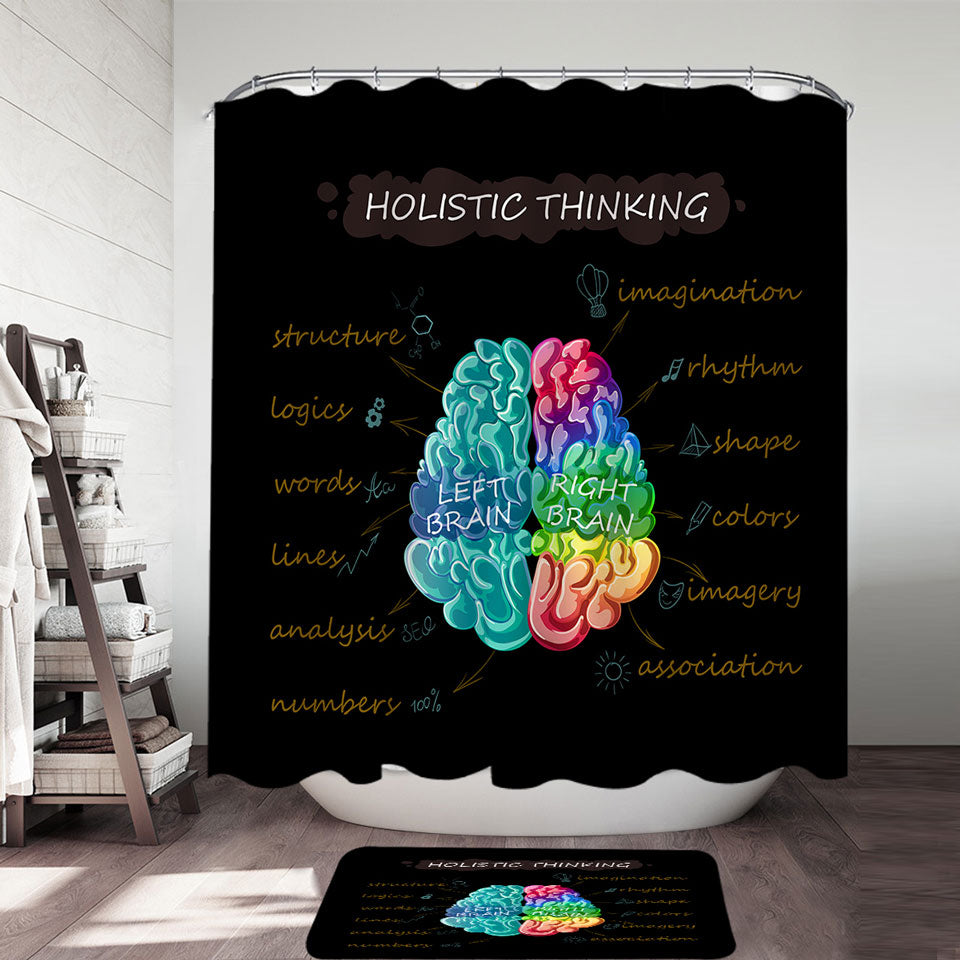 Holistic Thinking Colorful Brain Shower Curtain