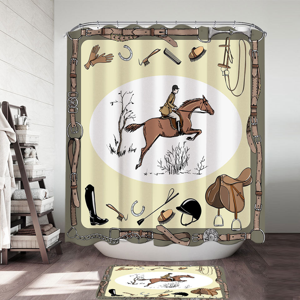 Horse Riding Shower Curtain
