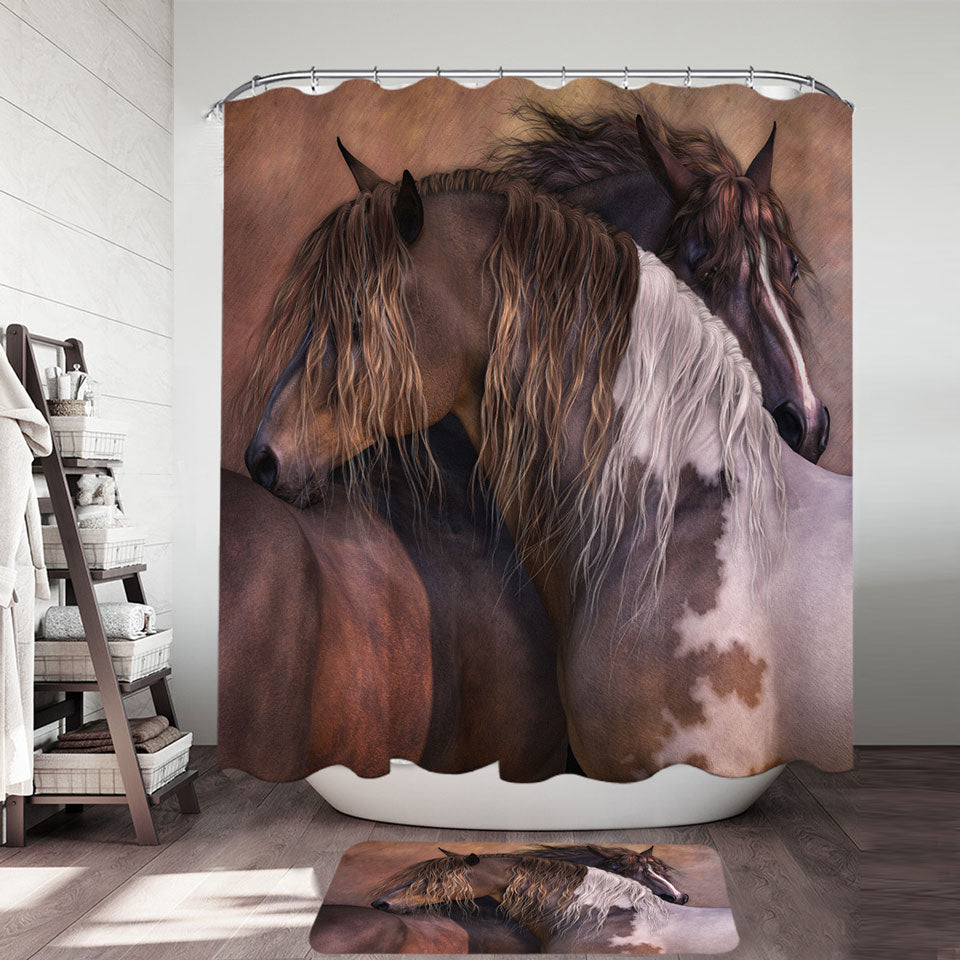 Horse Shower Curtains Online Art One Spirit Bound Horses