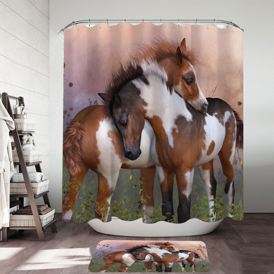 Horses Art Lovely Horses Shower Curtain