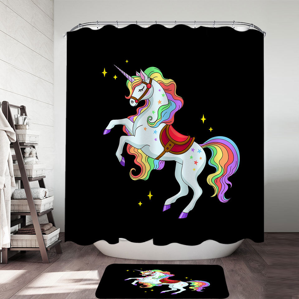 Impressive Rainbow Unicorn Shower Curtain