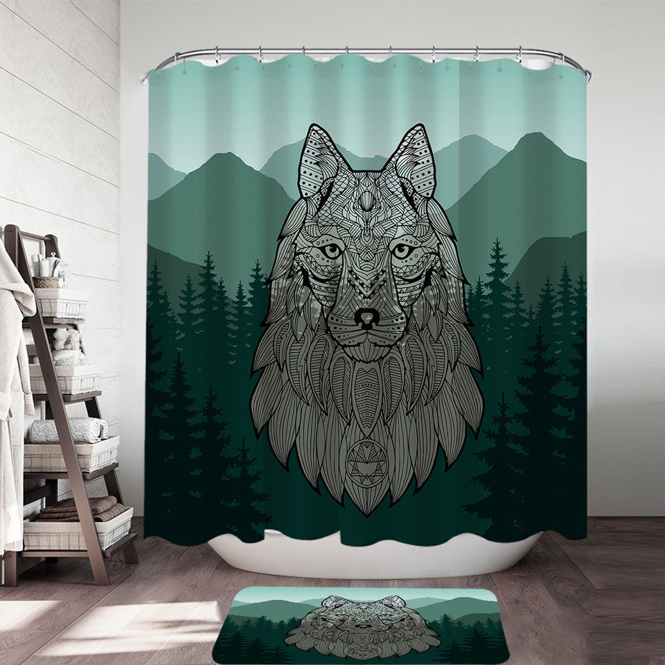Indian Wolf Trendy Shower Curtains
