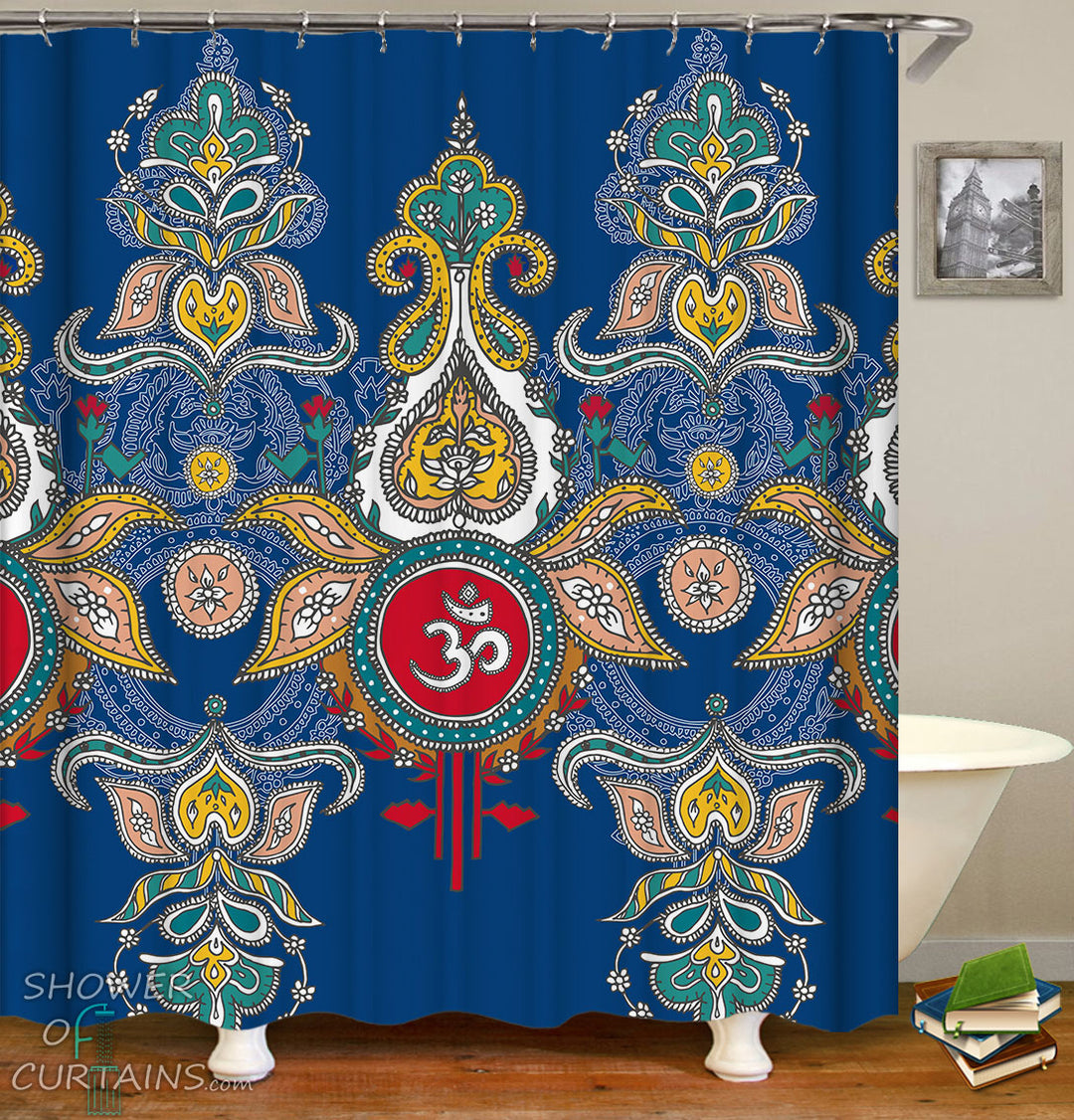 Indian Shower Curtains - Indian Style Ornaments
