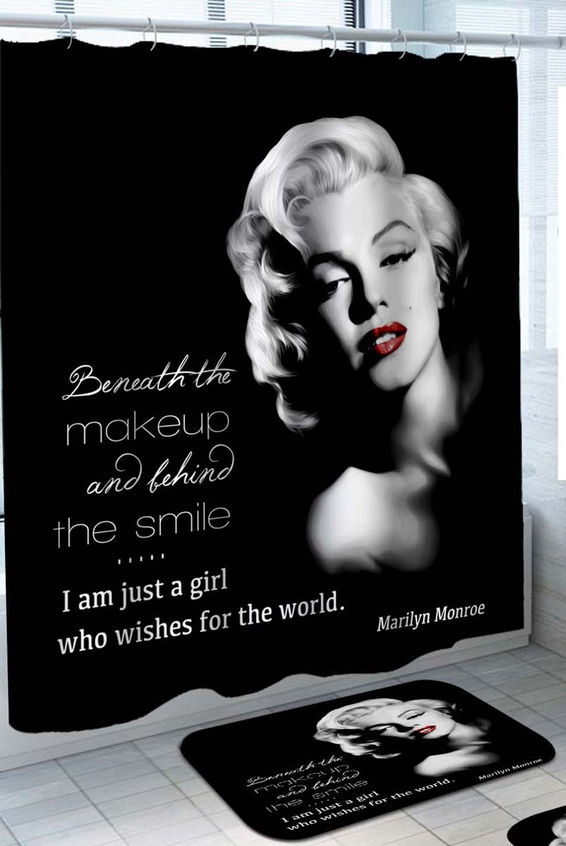 Inspirational Quote Shower Curtains Marilyn Monroe Shower Curtain
