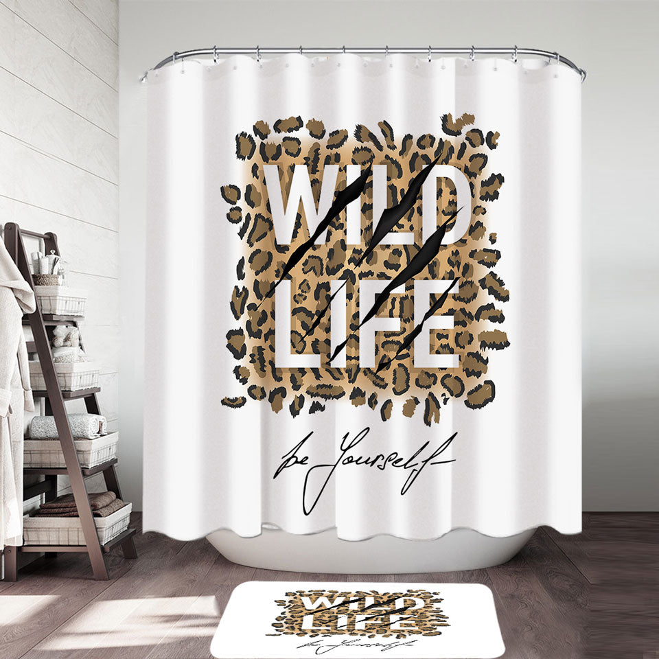 Inspiring Shower Curtain Leopard Skin Pattern