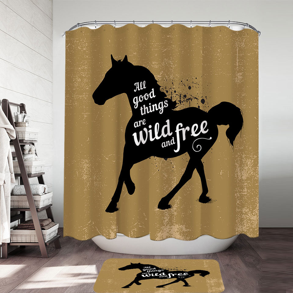 Inspiring and Positive Quote Shower Curtains with Horse