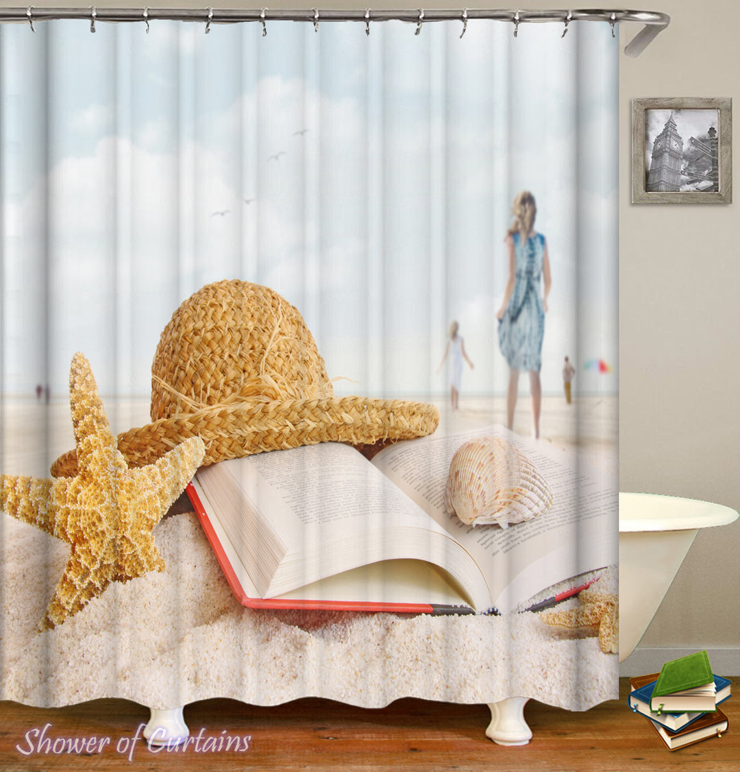Its beach time - shower curtain design