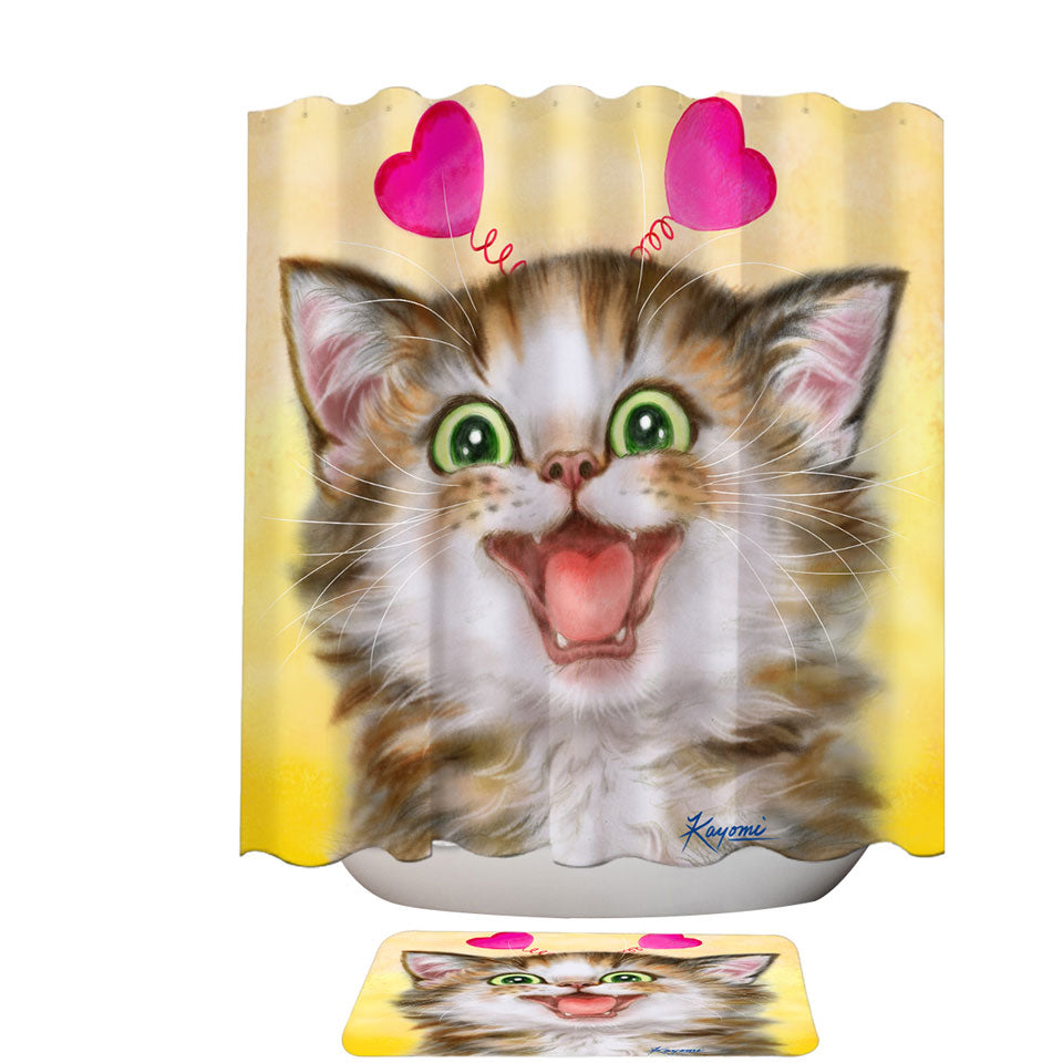 Joyful Shower Curtains Kitten Heart Ear Headband for Children