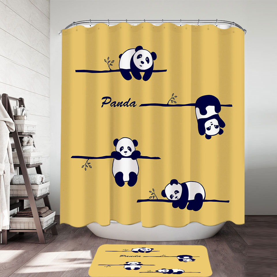 Kids_ Hanging Panda Shower Curtains