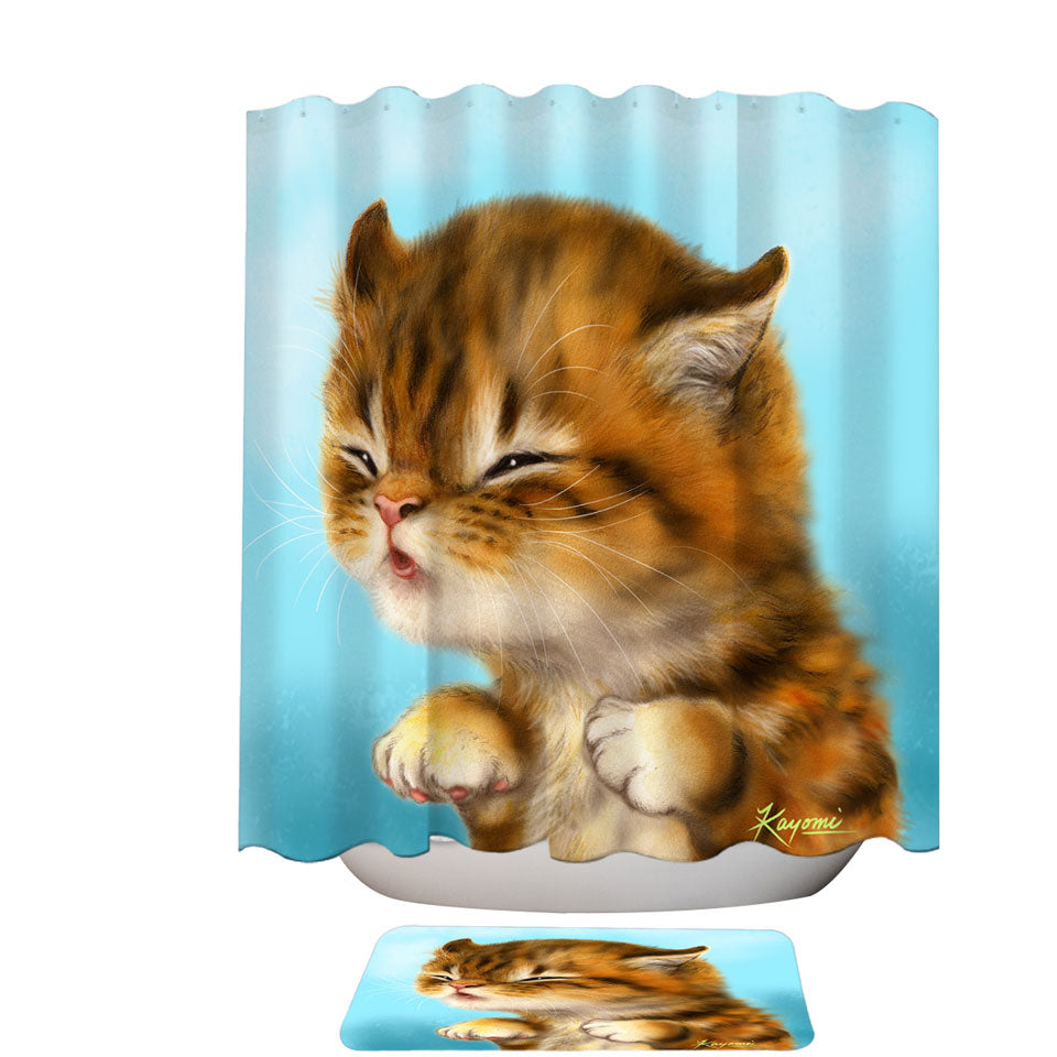 Kittens for Kids Cut Tiger Kitten Shower Curtain