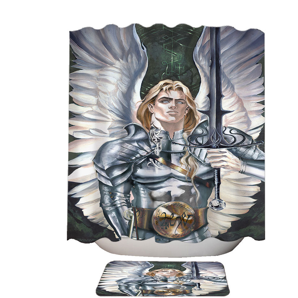 Knight Angel Shower Curtain Michael the Lord of Hosts