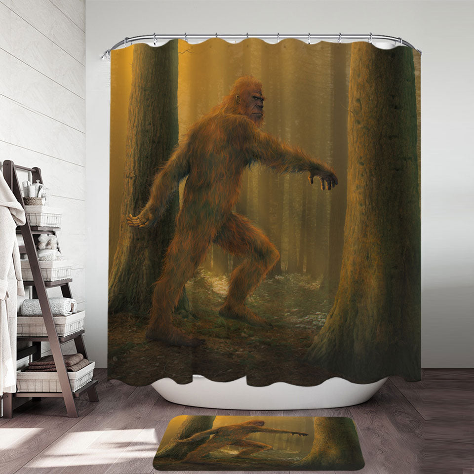 Legendary Creature Art Bigfoot Shower Curtain