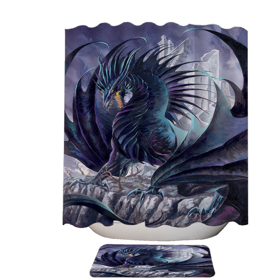 Maelstrom the Furious Scary Dragon Shower Curtain