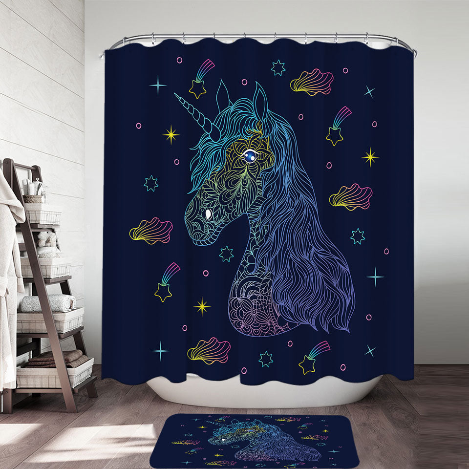 Magical Skies and Unicorn Shower Curtain