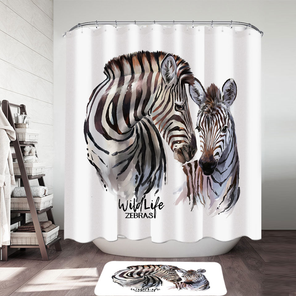 Magnificent Wildlife Shower Curtains Art Zebras