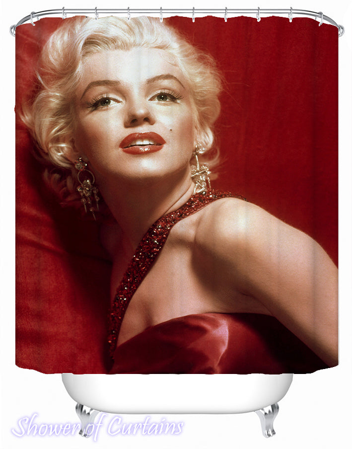 Marilyn Monroe Shower Curtain -  The Lady In Red