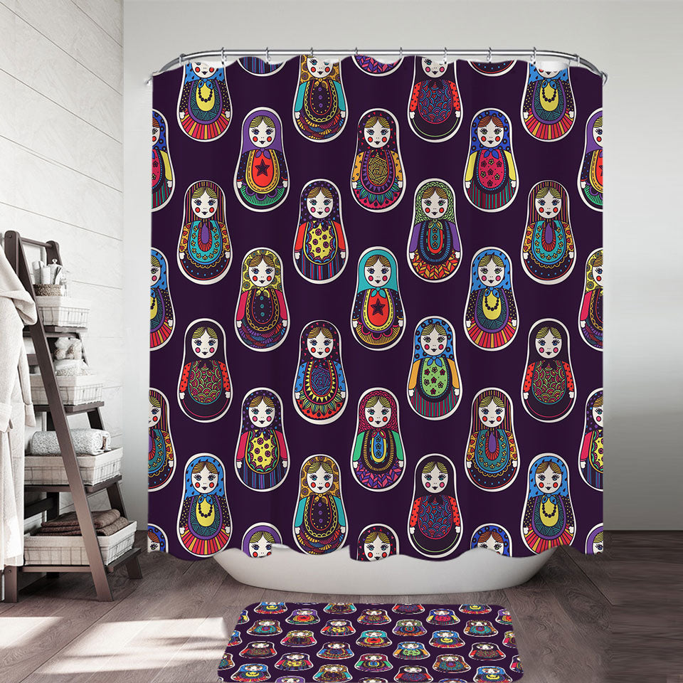 Matryoshka Russian Doll Shower Curtains