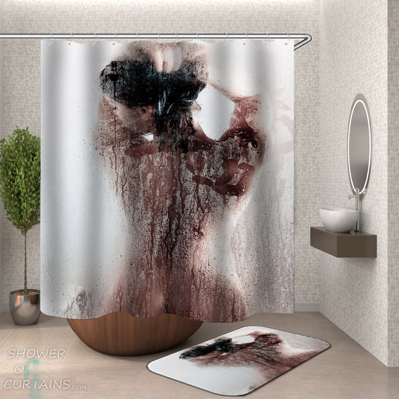 Men's Shower Curtains - Showering Girl Shower Curtain