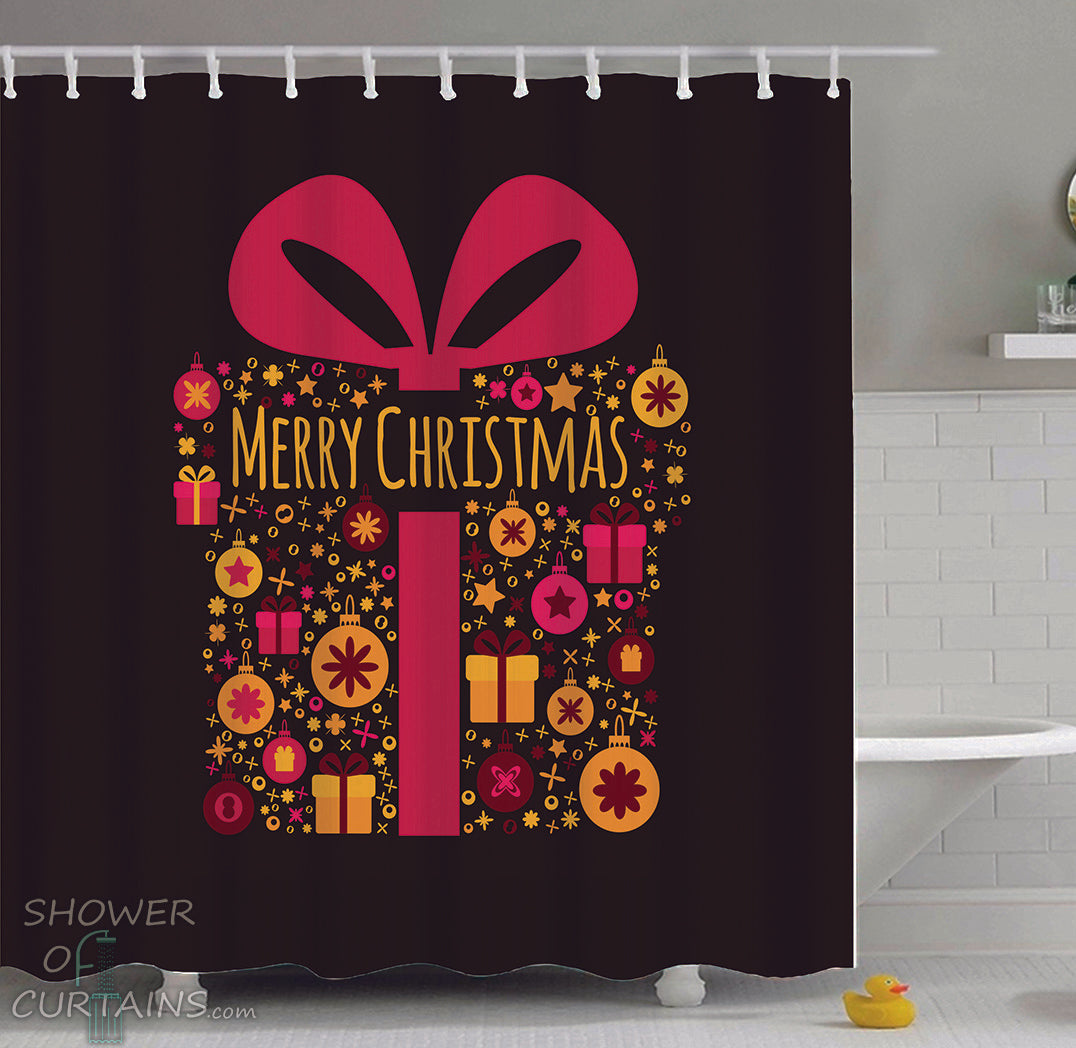 Merry Christmas Present Shower Curtains