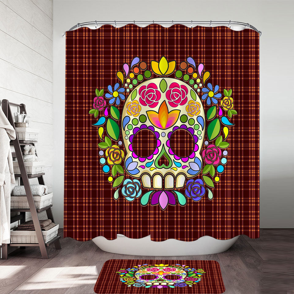 Mexican Sugar Skull Shower Curtain