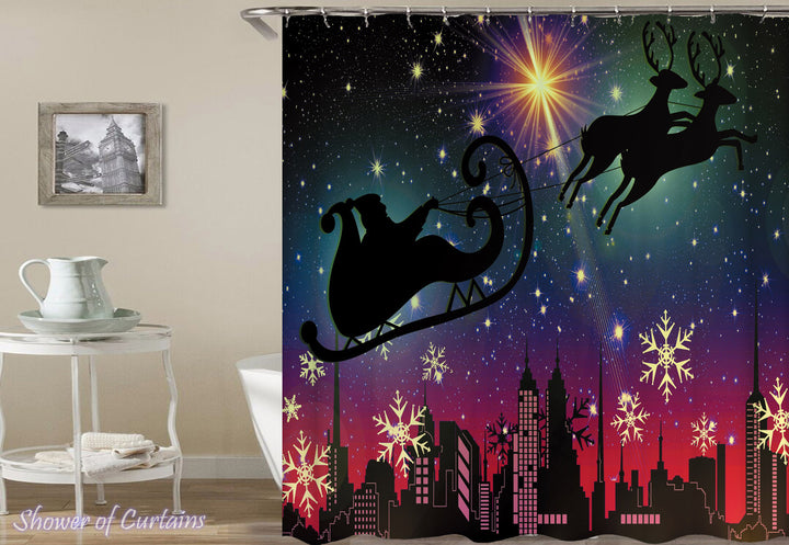 Modern Christmas Shower Curtains