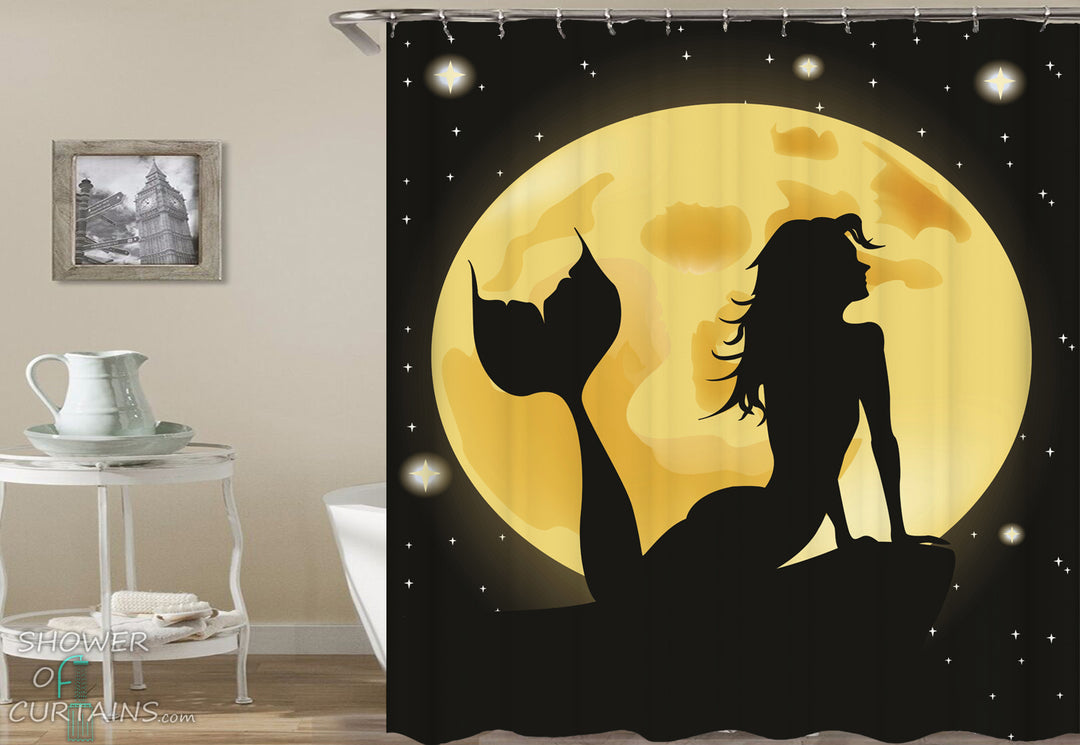 Moon Light Mermaid Shower Curtain
