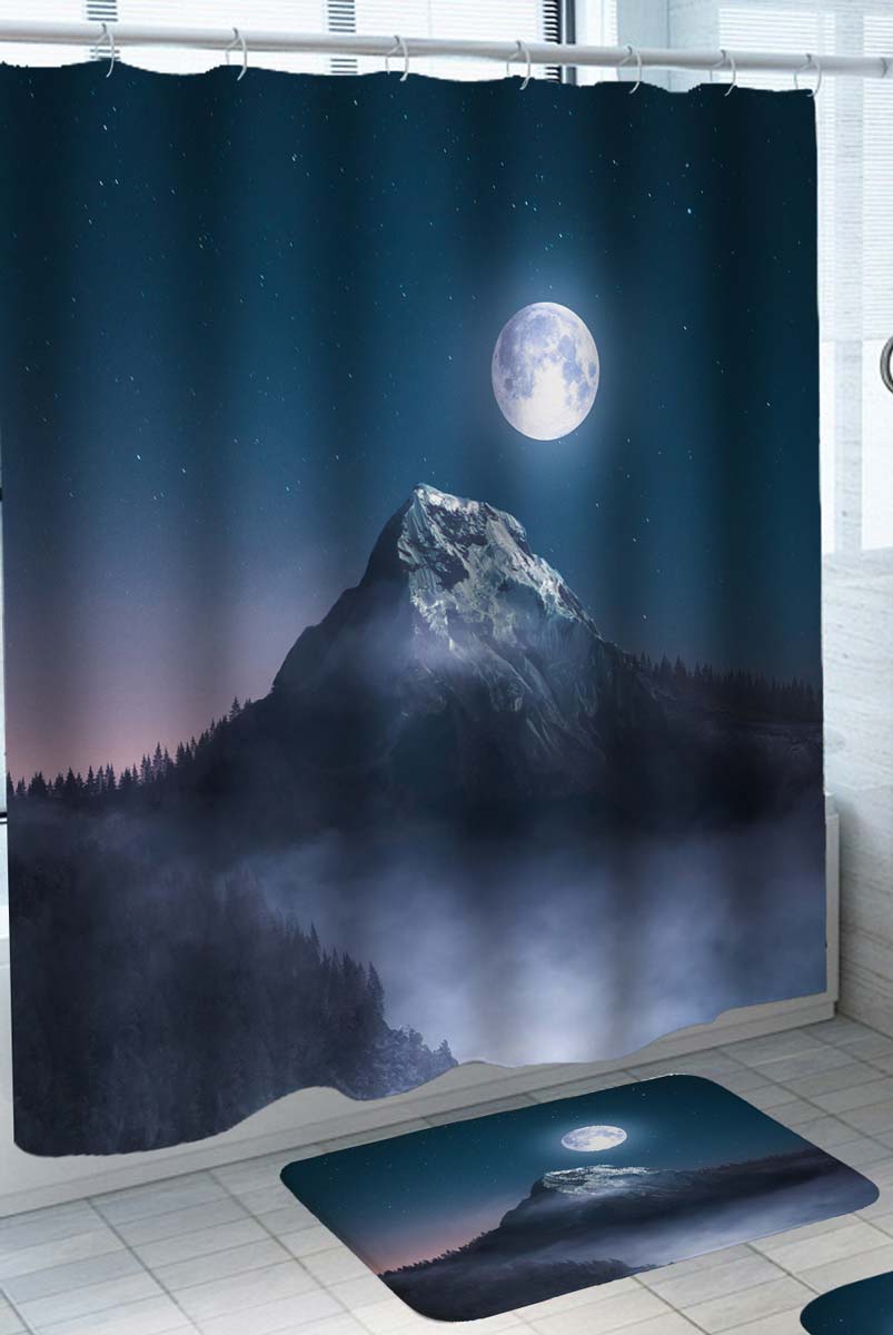 Moonlight Mountain Shower Curtain