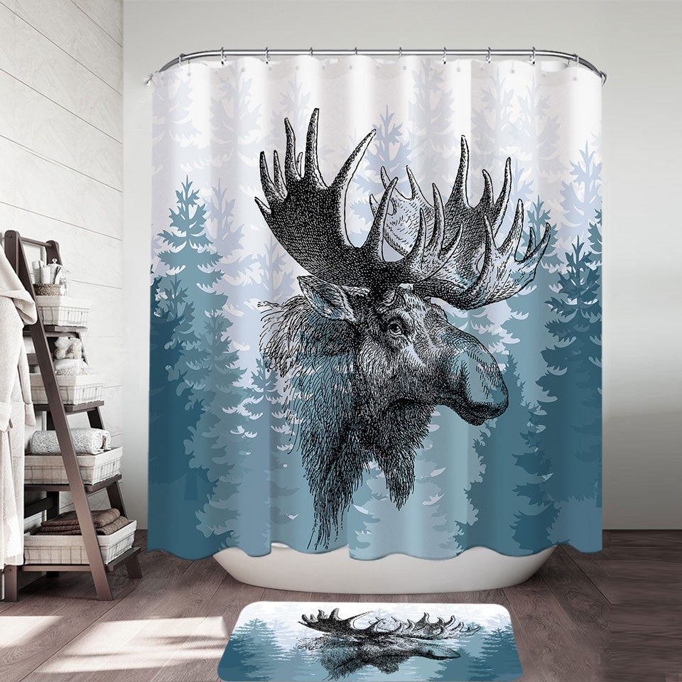 Moose Shower Curtain for Animal Lovers