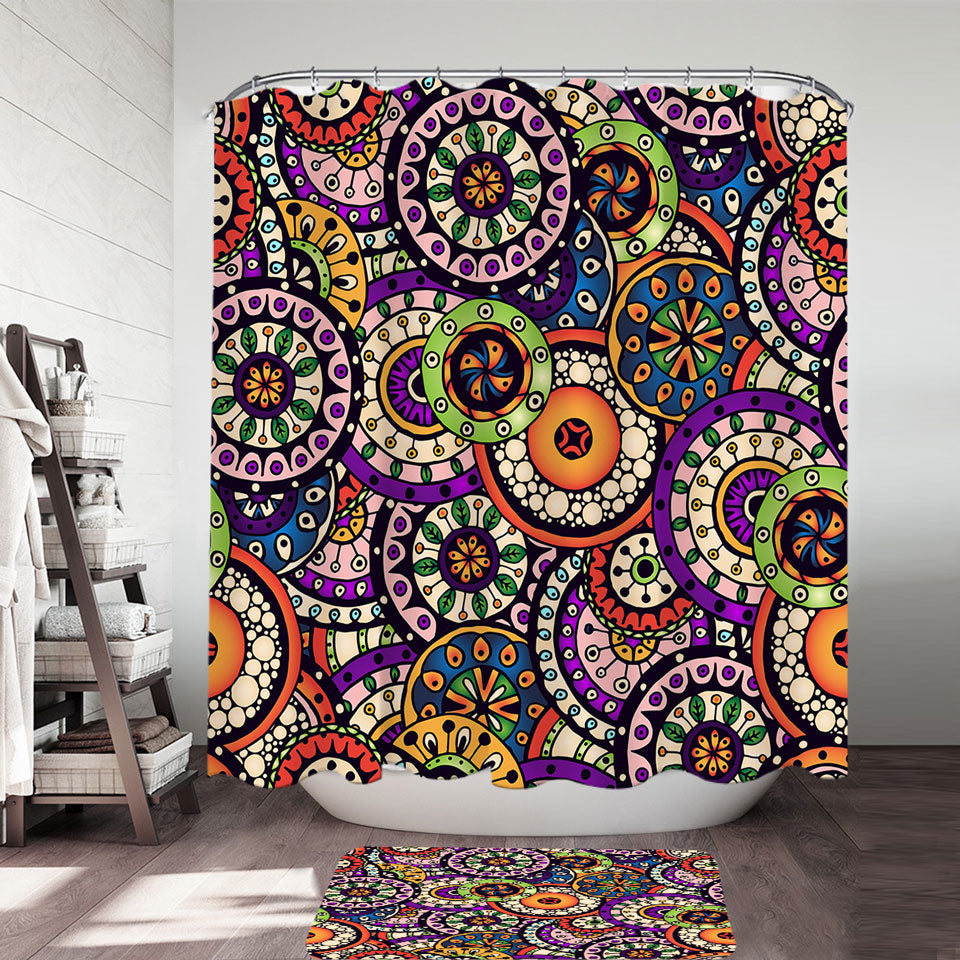 Multi Colored Mandalas Shower Curtain