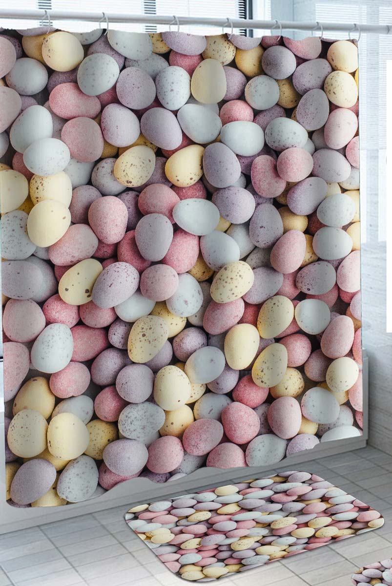 Multi Colored Shower Curtain of Pebbles