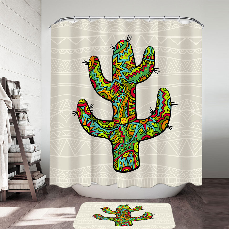 Multi Colored South American Cactus Shower Curtain