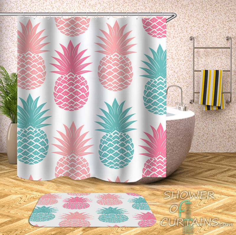Multi-Colored Pineapple Shower Curtain