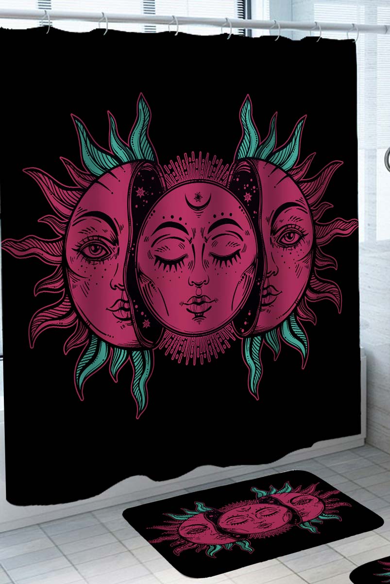 Mystical Sun and Moon Shower Curtain
