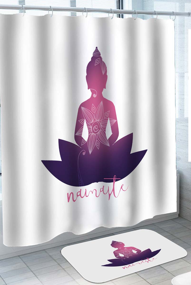 Namaste Purplish Buddha Shower Curtain