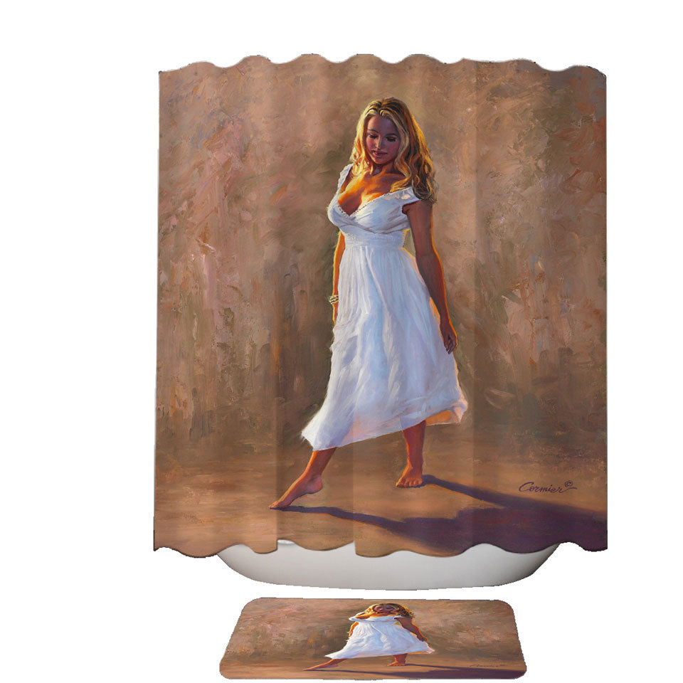 Natasha Beautiful Blond Woman Shower Curtain