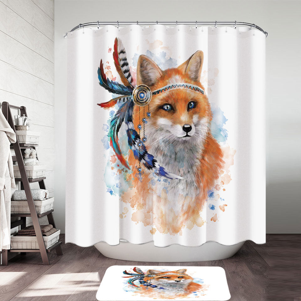 Native American Fox Shower Curtain