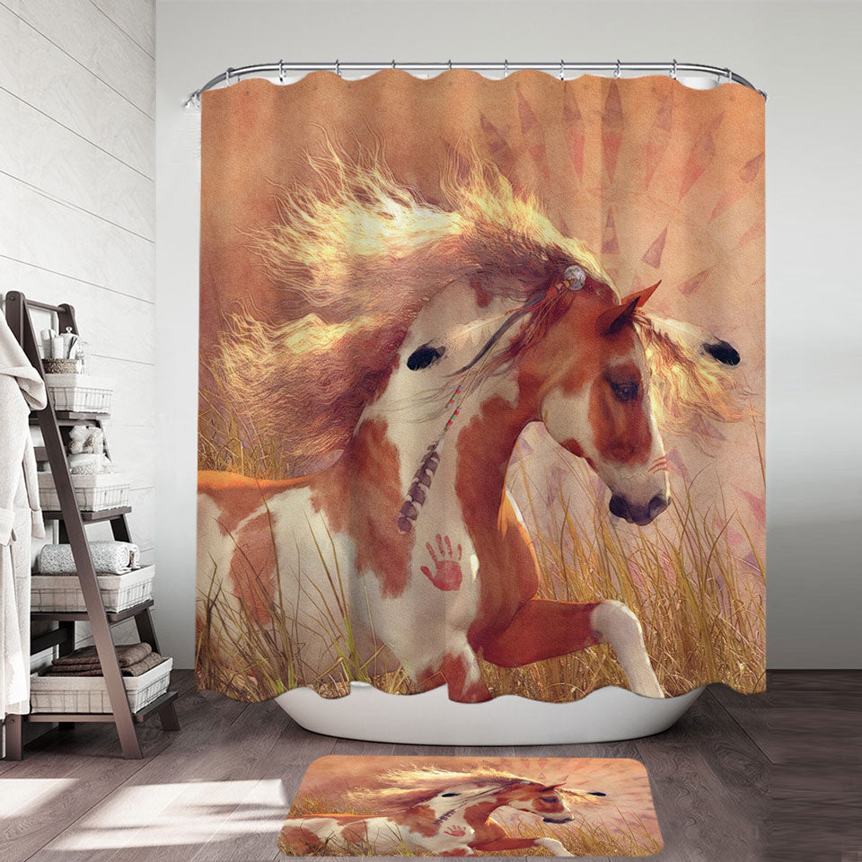 Native American Horse Shower Curtain