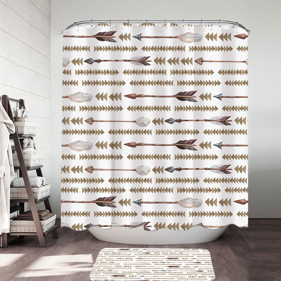 Native American Shower Curtains Arrows Design
