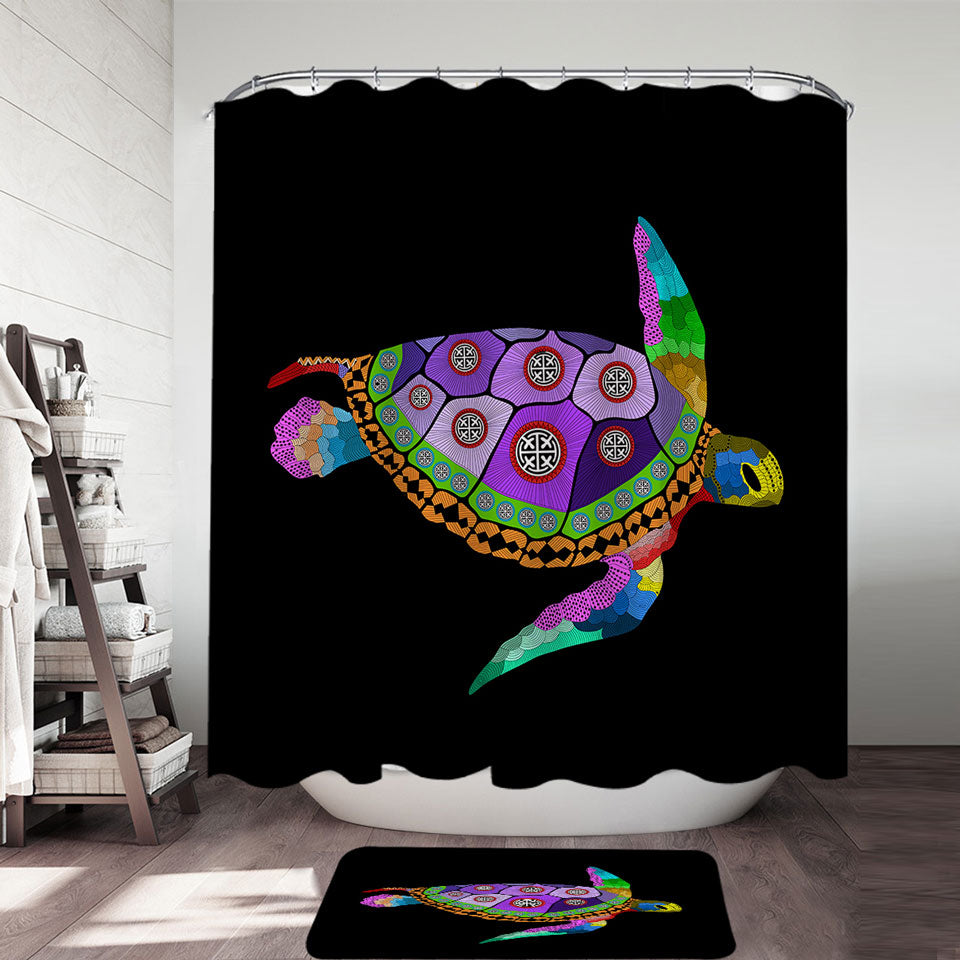 Native Purple Turtle Shower Curtain