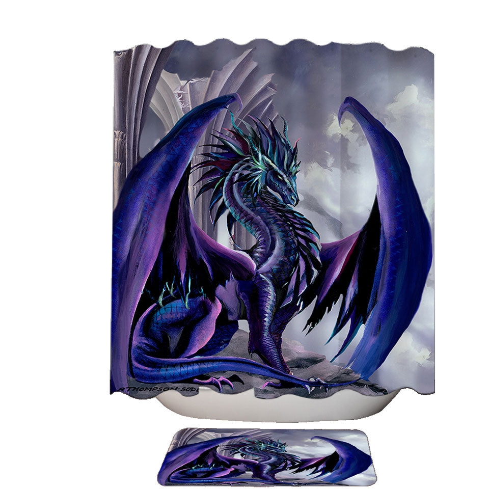 Night Shade Cool Purplish Dragon Shower Curtain Fabric