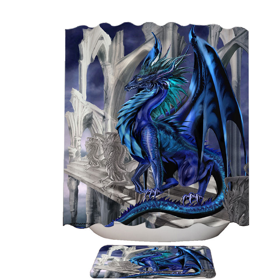 Nightfall Cool Purplish Dragon Shower Curtain