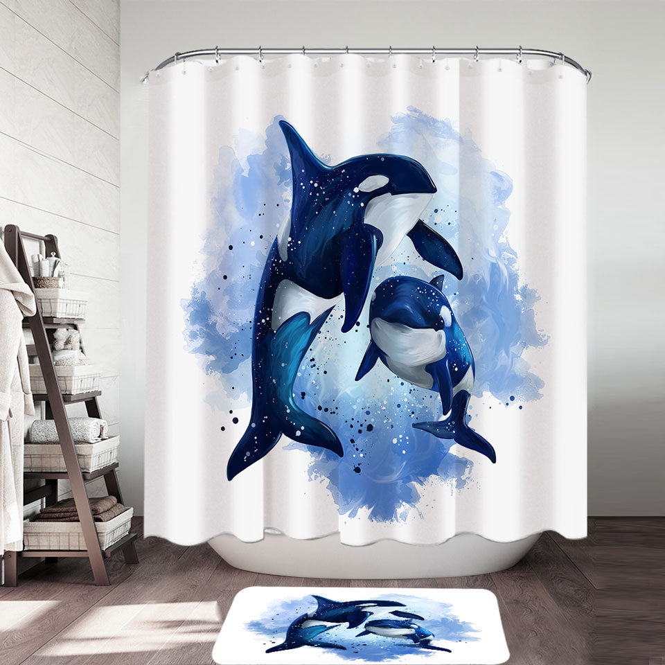 Ocean Orca Whales Shower Curtain