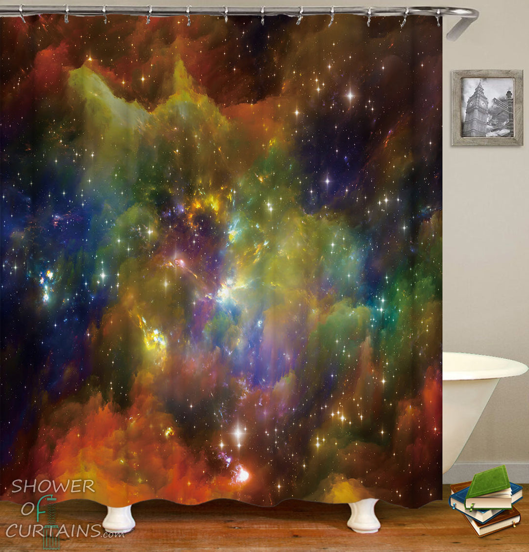 Outer Space Shower Curtain - Colorful Space