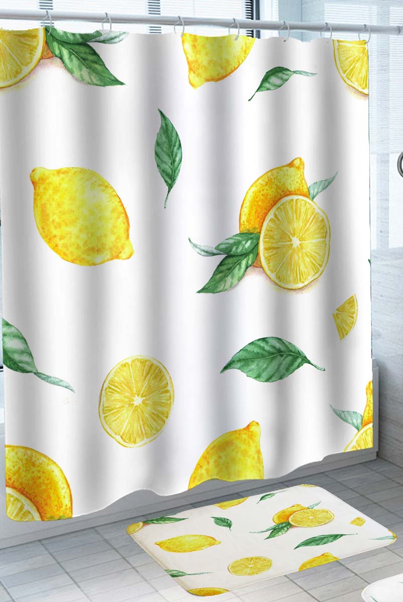 Painted Lemons Shower Curtain