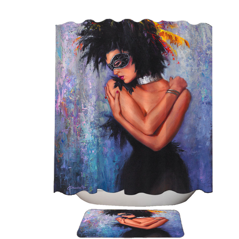 Painting of a Woman Shower Curtain the Lady in Black
