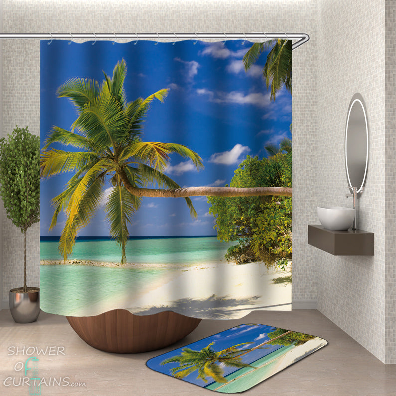 Palm Tree Shower Curtain - Horizontal Palm Tree