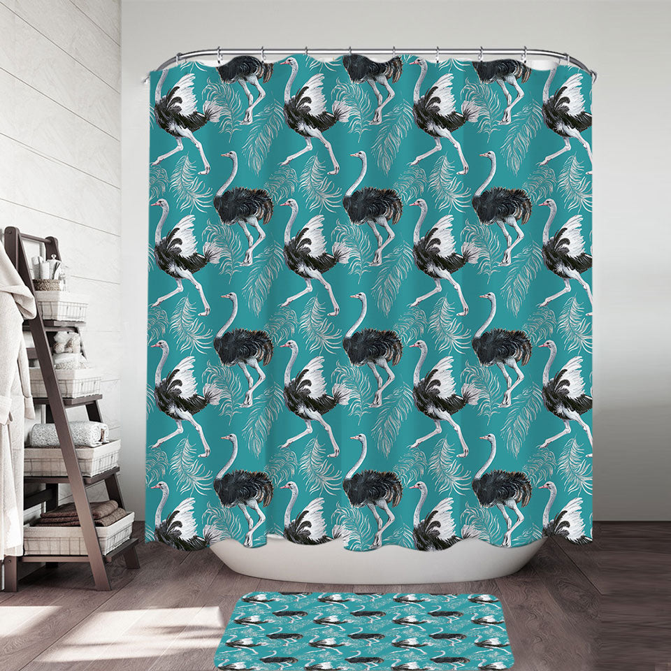 Pattern of Feathers and Ostrich Shower Curtain