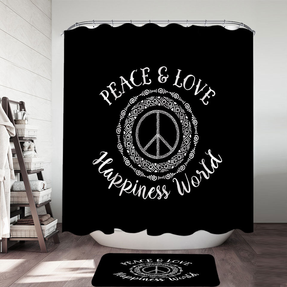 Peace and Love Positive Shower Curtains