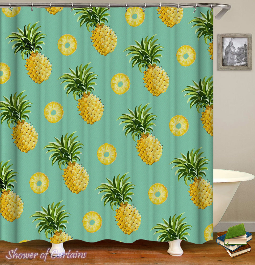 Pineapple Shower Curtain - Pineapples And Pineapples Cuts